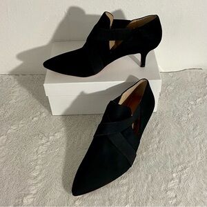 Corso Como Diansko Black Suede Pointed Toe Booties Size 10M
